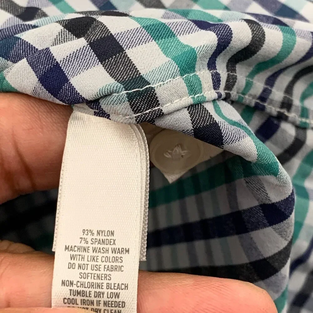 Bonobos Button Shirt Mens Large Slim Fit Stretch Gingham Plaid Long Sleeve
